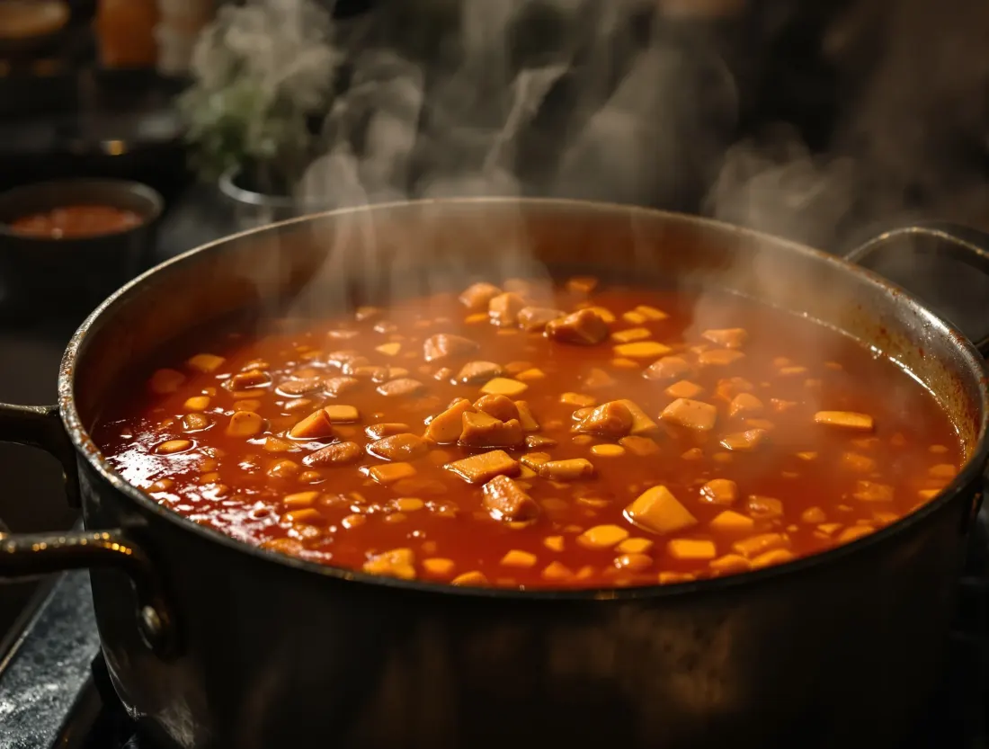 Consomé, slow-simmered