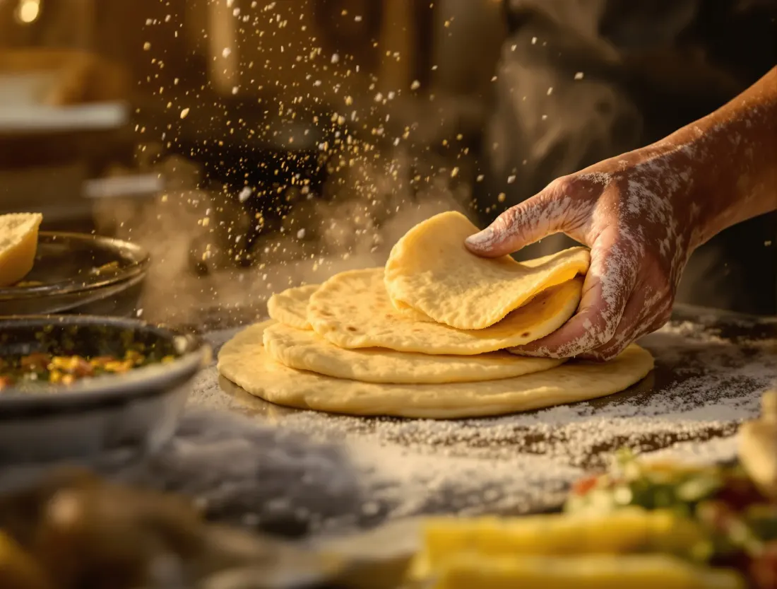 Masa pressed by hand